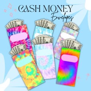 Tie Dye Cash Money Envelopes