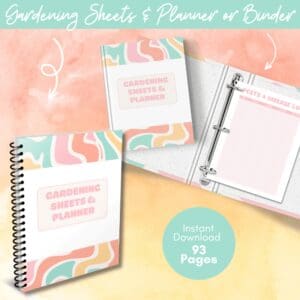 Multicolor Gardening Sheets Planner Or Binder