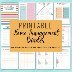 Multicolor Printable Home Management Binder