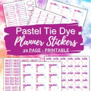 Pastel Tie Dye Planner Stickers