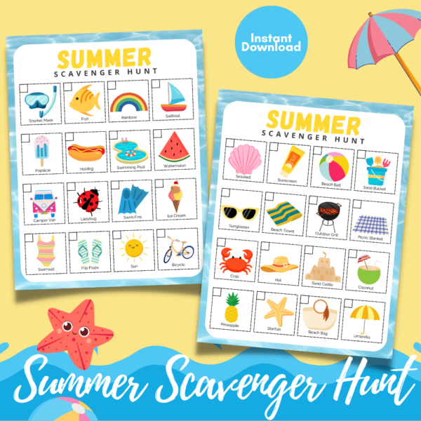 Summer Scavenger Hunt For Kids | vibeprintables.com