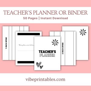 Black & White Teacher’s Planner Or Binder