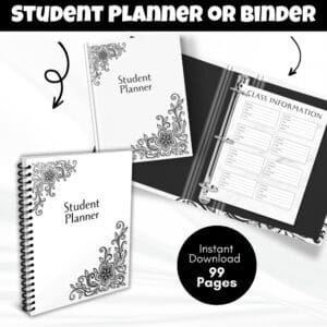 Student Planner Or Binder