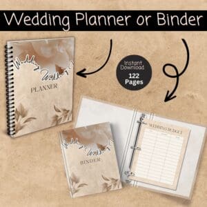 BEIGE WEDDING PLANNER OR BINDER