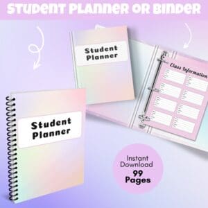 Student Planner Or Binder