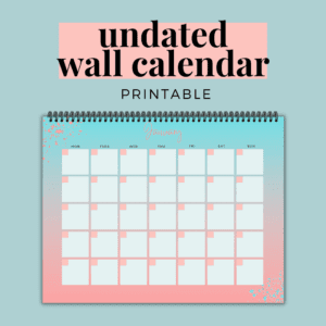 UNDATED WALL CALENDAR PRINTABLE