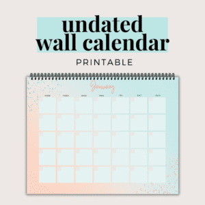 UNDATED WALL CALENDAR PRINTABLE