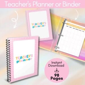 Multicolor Teacher’s Planner Or Binder