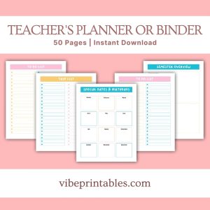 Multicolor Teacher’s Planner Or Binder