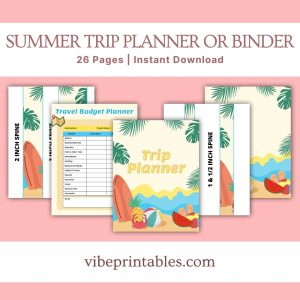 Summer Trip Planner Or Binder