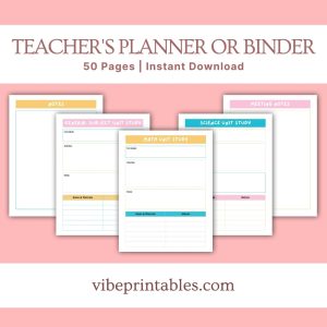 Multicolor Teacher’s Planner Or Binder