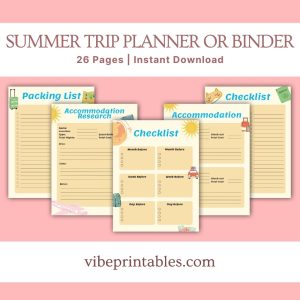 Summer Trip Planner Or Binder