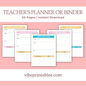 Multicolor Teacher’s Planner Or Binder