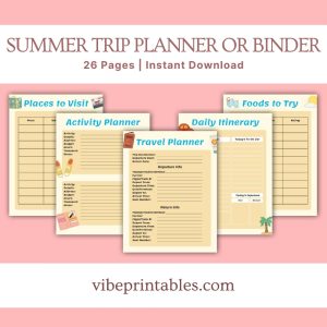 Summer Trip Planner Or Binder