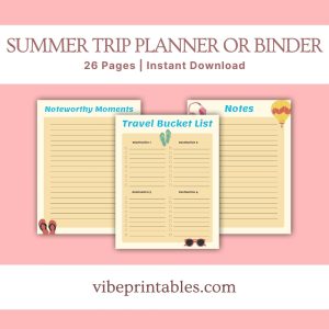 Summer Trip Planner Or Binder