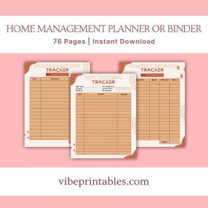 Orange Home Management Planner Or Binder