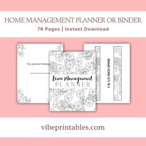 Black & White Home Management Planner Or Binder