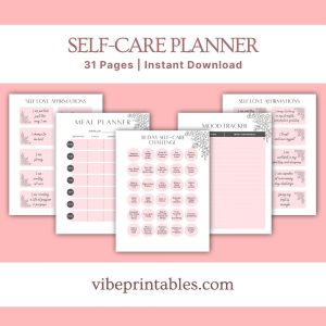 Pink Self-Care Workbook & Planner