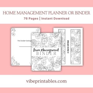 Black & White Home Management Planner Or Binder