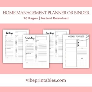 Black & White Home Management Planner Or Binder