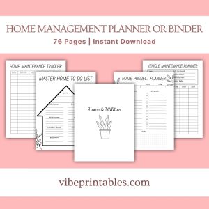 Black & White Home Management Planner Or Binder