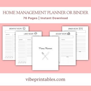 Black & White Home Management Planner Or Binder