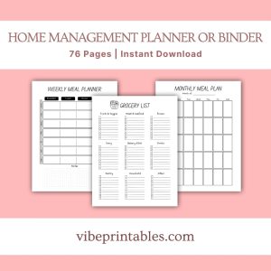 Black & White Home Management Planner Or Binder