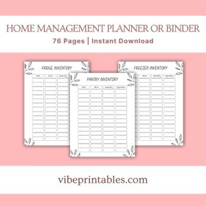 Black & White Home Management Planner Or Binder