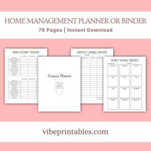 Black & White Home Management Planner Or Binder