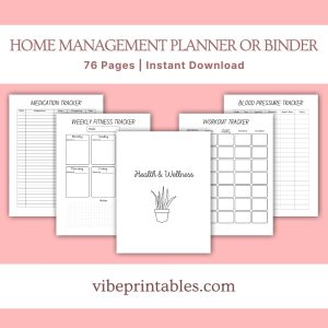 Black & White Home Management Planner Or Binder