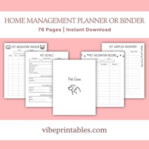 Black & White Home Management Planner Or Binder