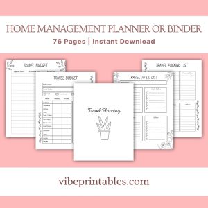 Black & White Home Management Planner Or Binder