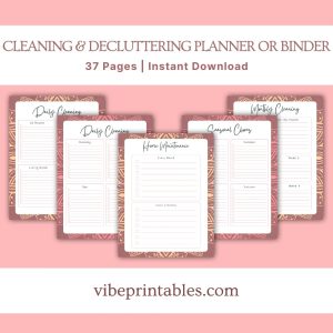 Pink Cleaning Decluttering Planner Or Binder