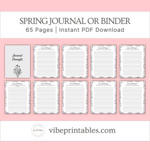 Black & White Spring Journal Or Binder