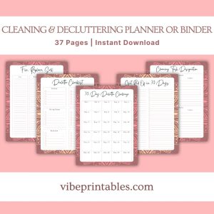 Pink Cleaning Decluttering Planner Or Binder