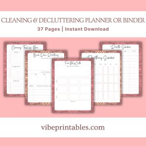 Pink Cleaning Decluttering Planner Or Binder