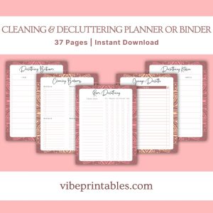 Pink Cleaning Decluttering Planner Or Binder