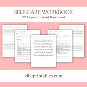 Black & White Self Care Workbook & Planner