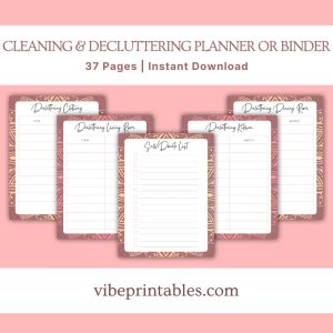 Pink Cleaning Decluttering Planner Or Binder