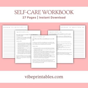 Black & White Self Care Workbook & Planner