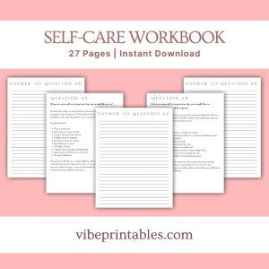 Black & White Self Care Workbook & Planner