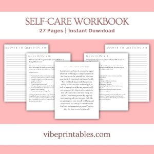 Black & White Self Care Workbook & Planner