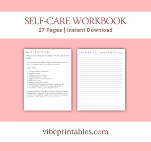 Black & White Self Care Workbook & Planner