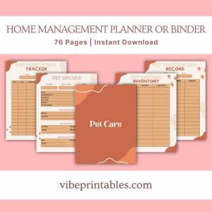 Orange Home Management Planner Or Binder