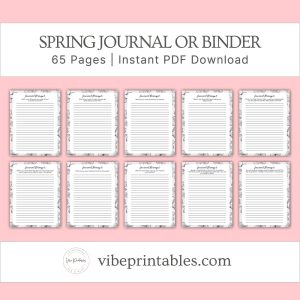 Black & White Spring Journal Or Binder