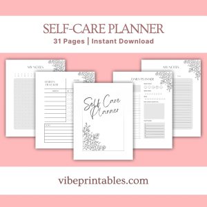 Black & White Self Care Workbook & Planner