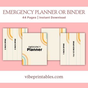 Green & Orange Emergency Planner Or Binder