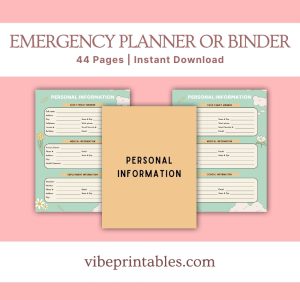 Green & Orange Emergency Planner Or Binder