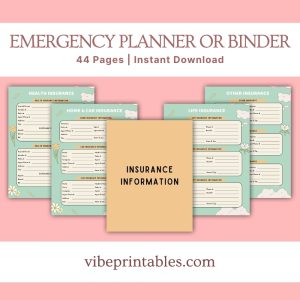 Green & Orange Emergency Planner Or Binder