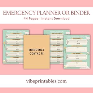 Green & Orange Emergency Planner Or Binder